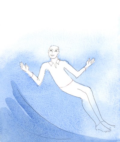 Ik zag een ziel opstaan uit het vagevuur als een man die ontwaakt uit een boze droom en vervolgens verwonderd om zich heen kijkt, 2004 (aquarel op papier) door Elizabeth Wang