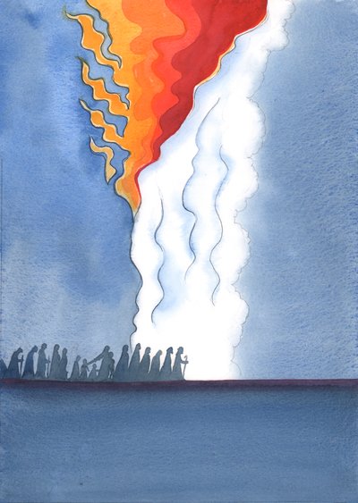 Net zoals het volk van God in de tijd van Mozes werd geleid door een vuurkolom, kan een ware contemplatief vandaag innerlijk worden geleid alsof door een sterke zoete vlam door Elizabeth Wang