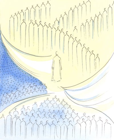 De Christus die we ontmoeten in de Heilige Communie is alsof hij bij de 