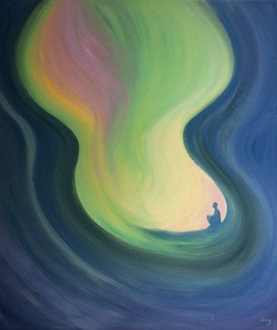 De ziel is als een grot die Christus reinigt en vergroot terwijl Hij Zijn licht erin giet in gebed door Elizabeth Wang