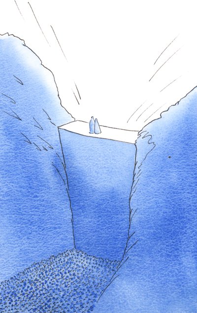 De muur van zonde, die ons van God scheidt, wordt alleen door Christus beklommen, die met Zijn moeder staat. Alleen Hij kan ons helpen de Glorie van de Hemel te bereiken. door Elizabeth Wang