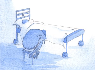 Dit is wat we zien in een tedere blik: verdriet, liefde en verdriet voor een ander in nood, die van ons praktische hulp en zachte troost vragen door Elizabeth Wang