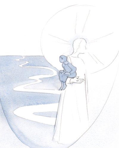 Wanneer ik vertrouw op Christus, in stille gebed, ben ik als een klein kind dat wordt gedragen in Zijn vitaliteit en vreugde. door Elizabeth Wang