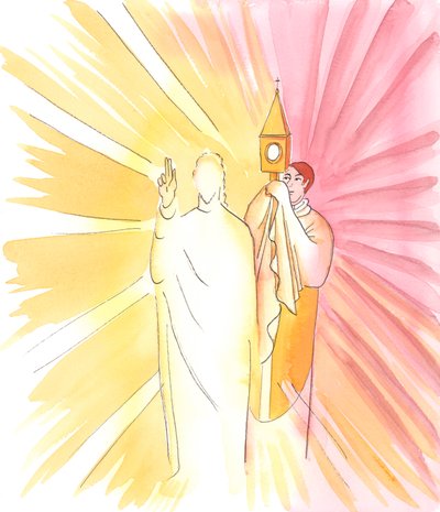Wanneer een priester de monstrans met de Heilige Hostie vasthoudt en ons ermee zegent, zegent Christus Zelf ons, ook al zien we Hem niet door Elizabeth Wang