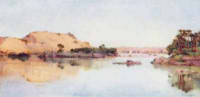 Het eiland van de Sirdar en het graf van de Arabische Sheikh vanaf Elephantine door Ella Du Cane