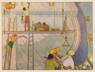 De Ark van Noach: Het schilderen van de ark door Elmer Boyd Smith