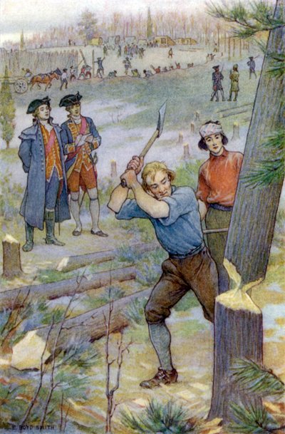 Onze bijlen... werden onmiddellijk aan het werk gezet om bomen om te hakken door Elmer Boyd Smith