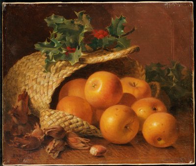 Stilleven met Appels, Hazelnoten en Hulst, 1898 door Eloise Harriet Stannard