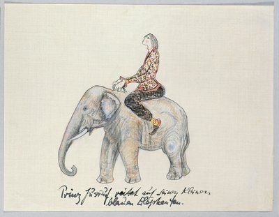 Prins Yussuf rijdt op zijn kleine blauwe olifant - ... door Else Lasker Schüler