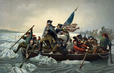 George Washington steekt de Delaware over tijdens de Amerikaanse Onafhankelijkheidsoorlog, 25 december 1776 door Emanuel Gottlieb (after) Leutze