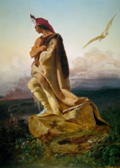 Cooper, De laatste der Mohikanen / E.G. Leutze door Emanuel Gottlieb Leutze