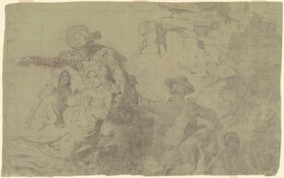 Studie voor "Westwaarts de Loop van het Rijk" door Emanuel Gottlieb Leutze
