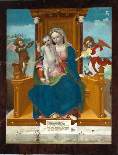 Madonna en Kind met Engelen door Emanuele Macario