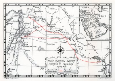 Karavaan-, koerier- en pelgrimsroutes in de Syrische woestijn, 1937 door Emery Walker