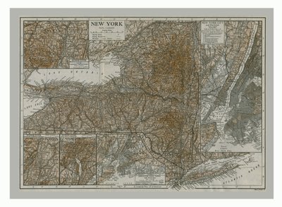 Kaart van New York, c1900s door Emery Walker