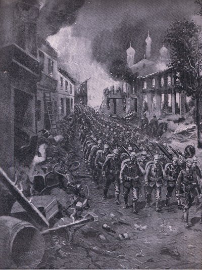 De invasie van Brest-Litowski door Duitse troepen, uit De Geïllustreerde Geschiedenis van de Wereldoorlog 1914-1915 uitgegeven door Union Berlagsefellfchaft door Emil (after) Limmer