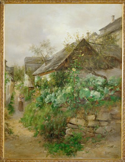 Krautgarten - Koolstruik ... (schilderij op doek) door Emil Barbarini