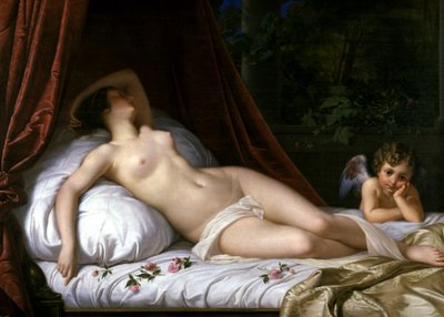 Liggende Venus met Cupido door Emil Jacobs