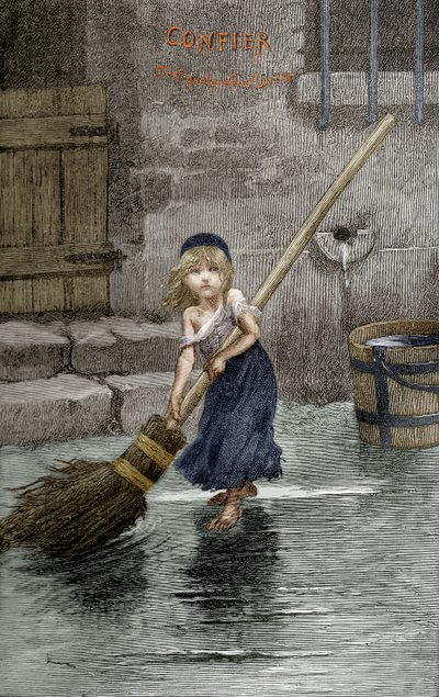 Cosette, illustratie uit "Les Miserables" door Victor Hugo, 1862 door Emile Antoine Bayard