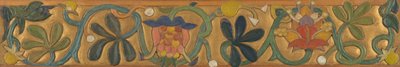 Bord Versierd met Rankplanten en Bloemen door Emile Bernard
