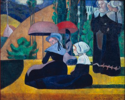 Bretonse vrouwen in de schaduw door Emile Bernard