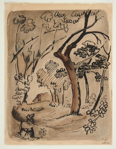 Landschap met bomen door Emile Bernard