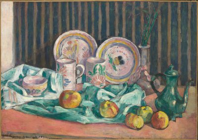 Stilleven met appels en fruitschalen, ca. 1906 door Emile Bernard