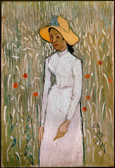 Vrouw in een veld met klaprozen door Emile Bernard