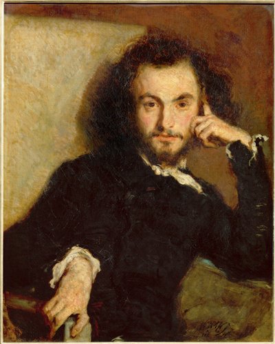 Charles Baudelaire, dichter (schilderij op doek) door Emile Deroy