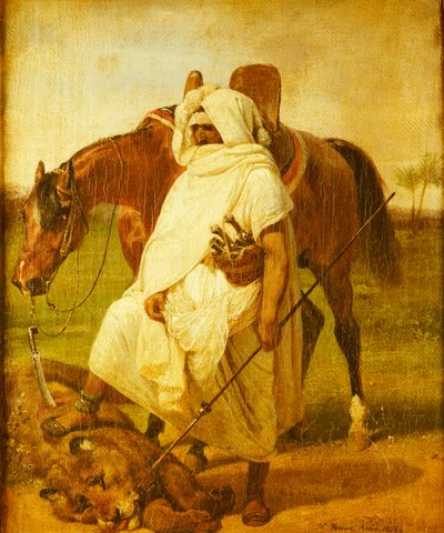De Leeuwenjager door Emile Jean Horace Vernet