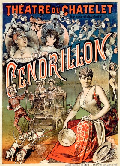 "Assepoester of het wonderschoentje, theater du Chatelet, Parijs door Emile Levy