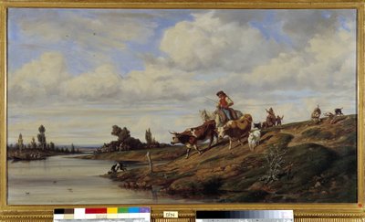 De oversteek van de rivier door Emile Loubon