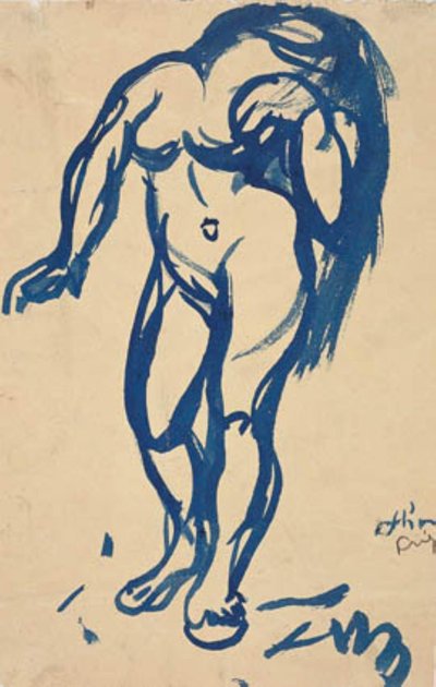Staande vrouw met los haar door Emile Othon Friesz