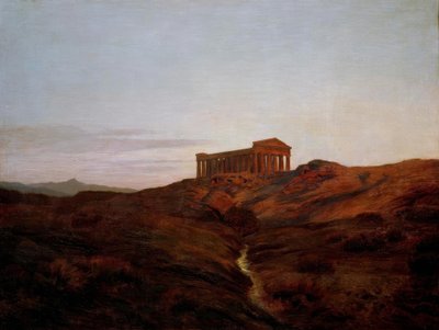 Antiek land, de tempel van Segesta in Sicilië door Marie Auguste Emile Rene Menard
