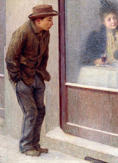 Reflecties van een hongerige man of sociale contrasten, door Emilio Longoni door Emilio Longoni