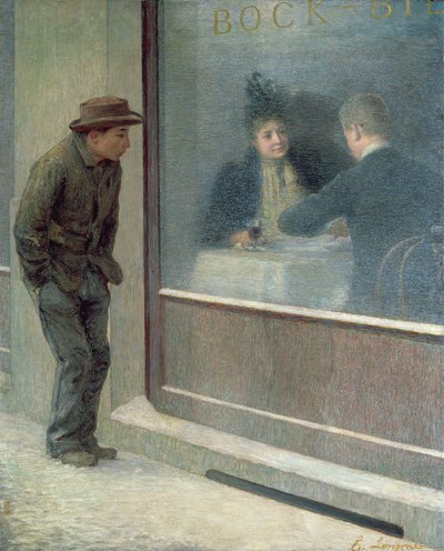 Reflecties van een hongerige man of sociale contrasten, 1894 door Emilio Longoni