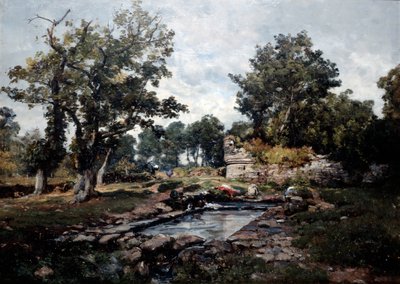 De wasserij van de Coataner in de ochtend, 1883 door Emmanuel Lansyer