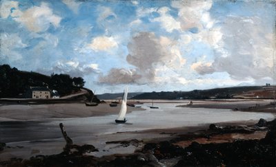 De rivier bij halve getij, 1874 door Emmanuel Lansyer