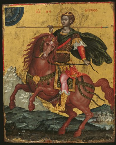 Icoon van St. Demetrios te Paard, 1672 door Emmanuel Tzanes