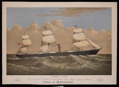 Inman Line, De stoomboot City of Montreal van de Liverpool, New York & Philadelphia Steam Ship Company door Endicott Endicott