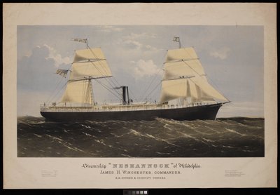 Stoomschip Neshannock van Philadelphia. James H Winchester, Commandant. E A Souder & Company, Eigenaren door Endicott Endicott