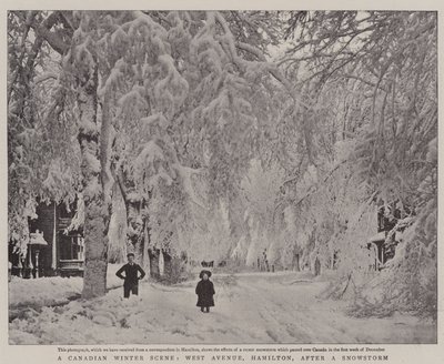Een Canadees winters tafereel, West Avenue, Hamilton, na een sneeuwstorm door English Photographer
