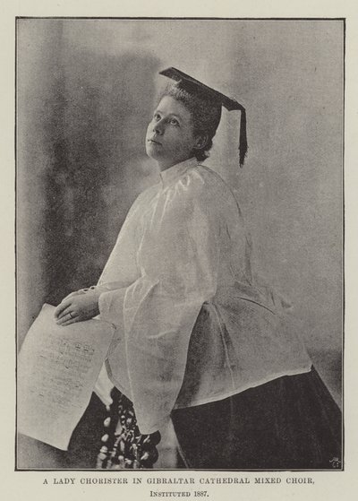 Een Dame Koorlid in de Gemengde Koor van de Kathedraal van Gibraltar, opgericht 1887 door English Photographer
