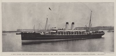 Een nieuw schip voor de Harwich-Antwerpen dienst, de passagiersstoomboot Brussels van de Great Eastern Railway Company door English Photographer