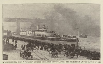Een herinnering, HMS Victoria verlaat Newcastle-on-Tyne na haar voltooiing bij de Elswick Works door English Photographer