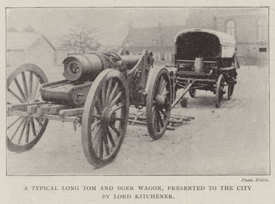 Een typische Long Tom en Boer-wagen, gepresenteerd aan de stad door Lord Kitchener door English Photographer
