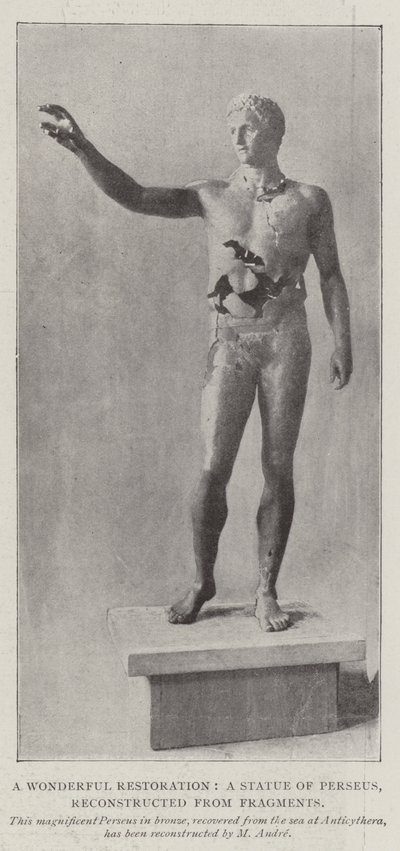 Een wonderbaarlijke restauratie, een standbeeld van Perseus, gereconstrueerd uit fragmenten door English Photographer