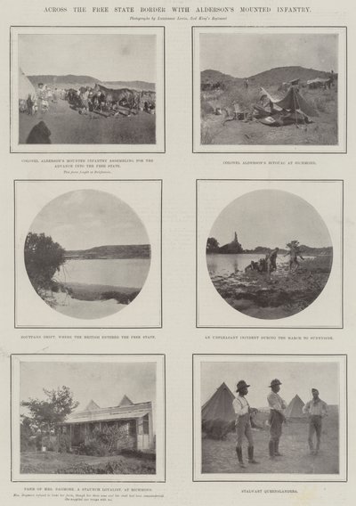 Over de Vrijstaatgrens met Aldersons bereden infanterie door English Photographer