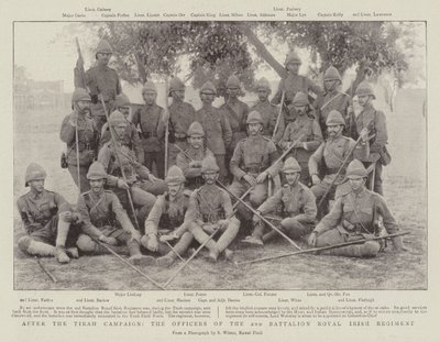 Na de Tirah-campagne, de officieren van het 2e bataljon Royal Irish Regiment door English Photographer