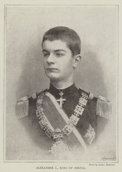 Alexander I, koning van Servië door English Photographer